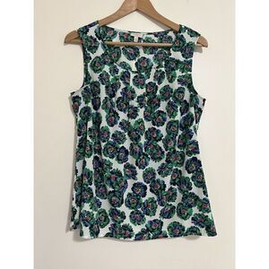 Talbots Blouse Womens Size Medium Floral Sleeveless Career Casual Classic